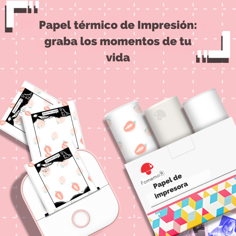 3 Rollos- Papel Térmico para Impresión de bolsillo